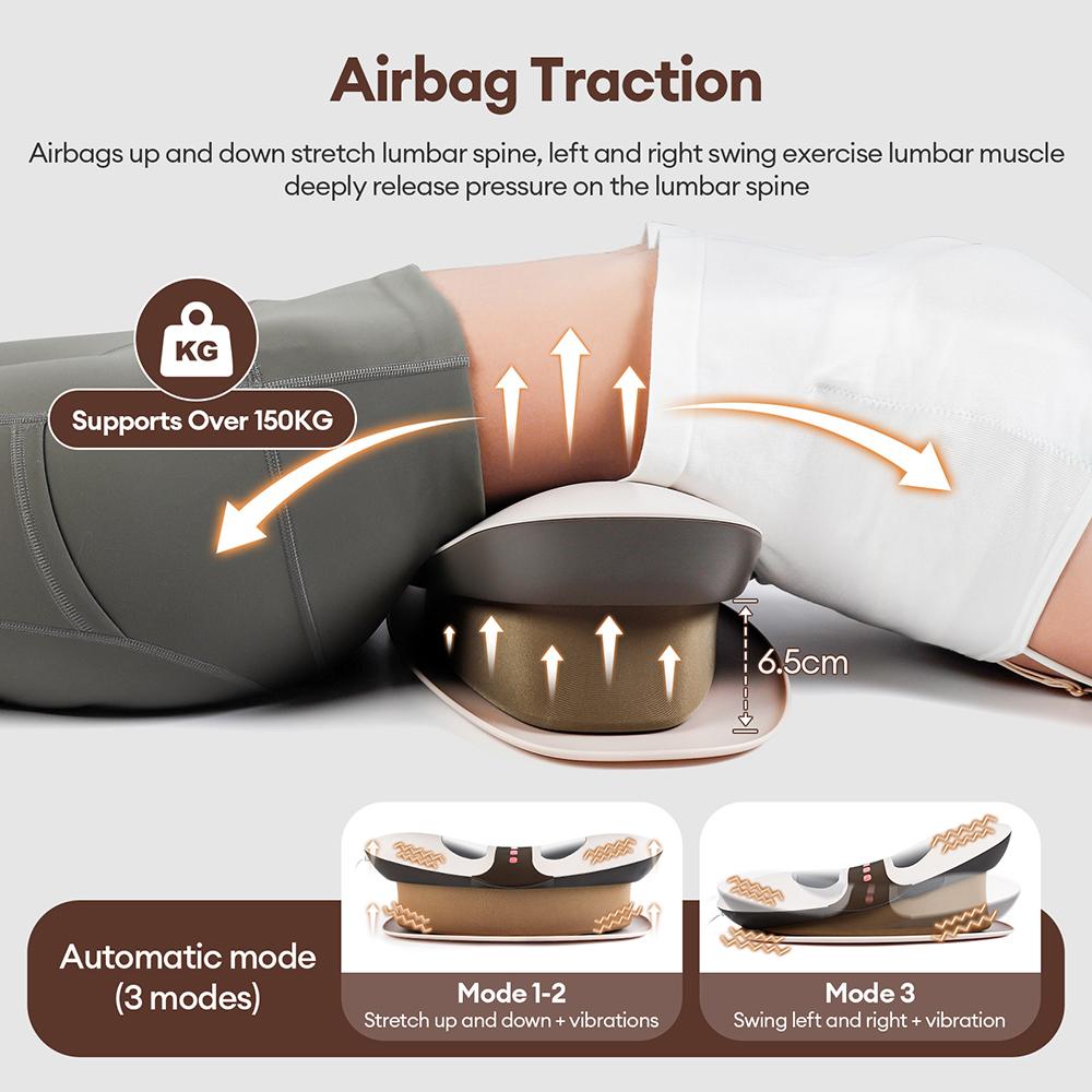 New Electric Lumbar Traction Massager Waist Spine Support Back Massage Up and Down Traction Inflatable Back Stretcher Device