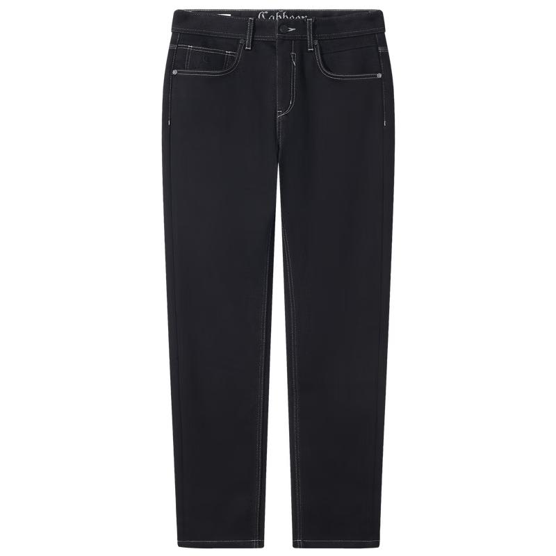 CABBEEN Men's Black D9 Velvet Warm Winter Jeans
