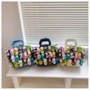 Cartoon Canvas Bag Large Capacity Shoulder Bag With Plush Animal Doll Decor For Casual Women