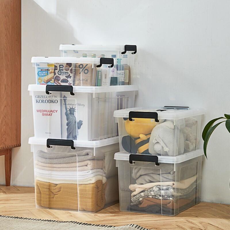 SPACEXPERT Clear Plastic Storage Box with Handles