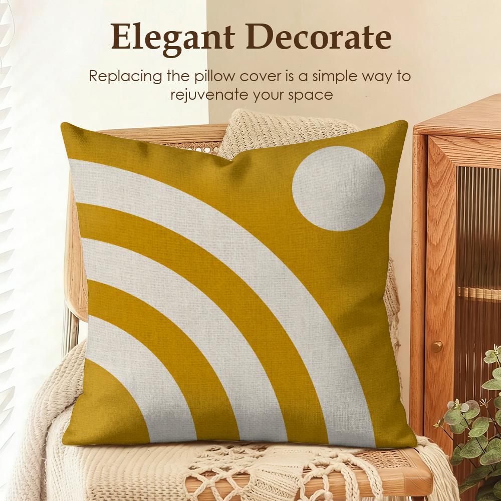 Midcentury Modern Kissenbezug Natürliches Leinen Bio-Stoff Beidseitiger Druck Sofa Heimdekor Geschenk Kissenhülle