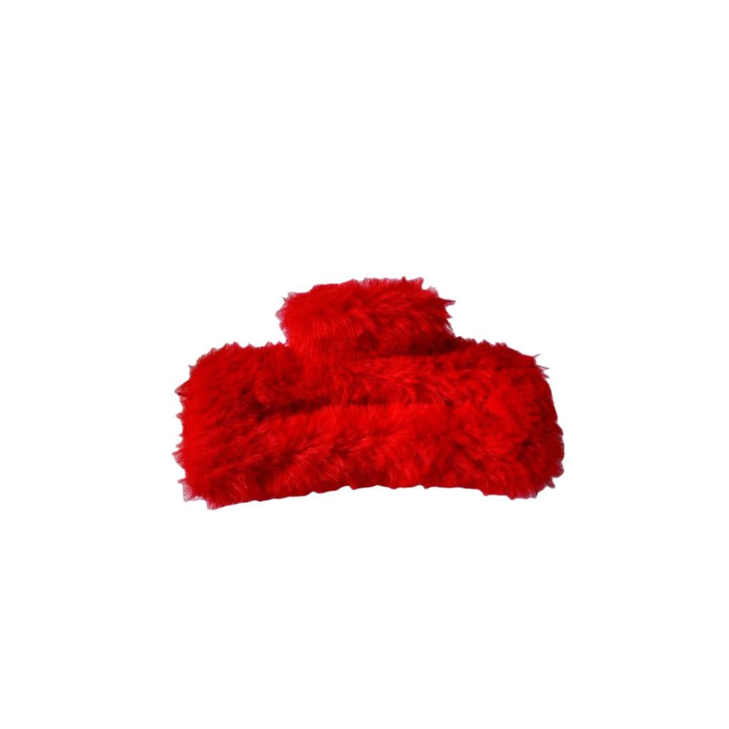 10.5cm Plush Square Hair Clip Women's Korean Style Ins Simple And Versatile Grab Clip Fashion Shark Clip Hair Accessories