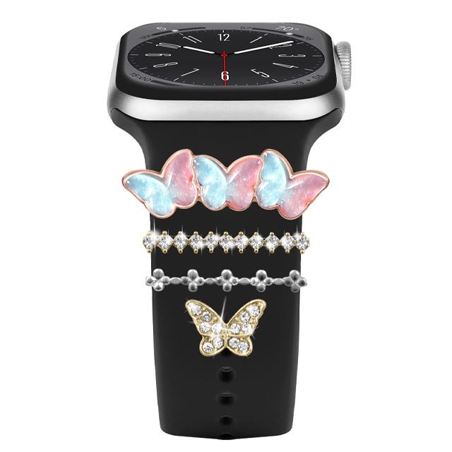 Decoration For Apple watch ultra 2 band 10 9 11 Diamond Jewelry Charms Accessories samsung/Huawei/amazfit strap 20/22mm Bracelet