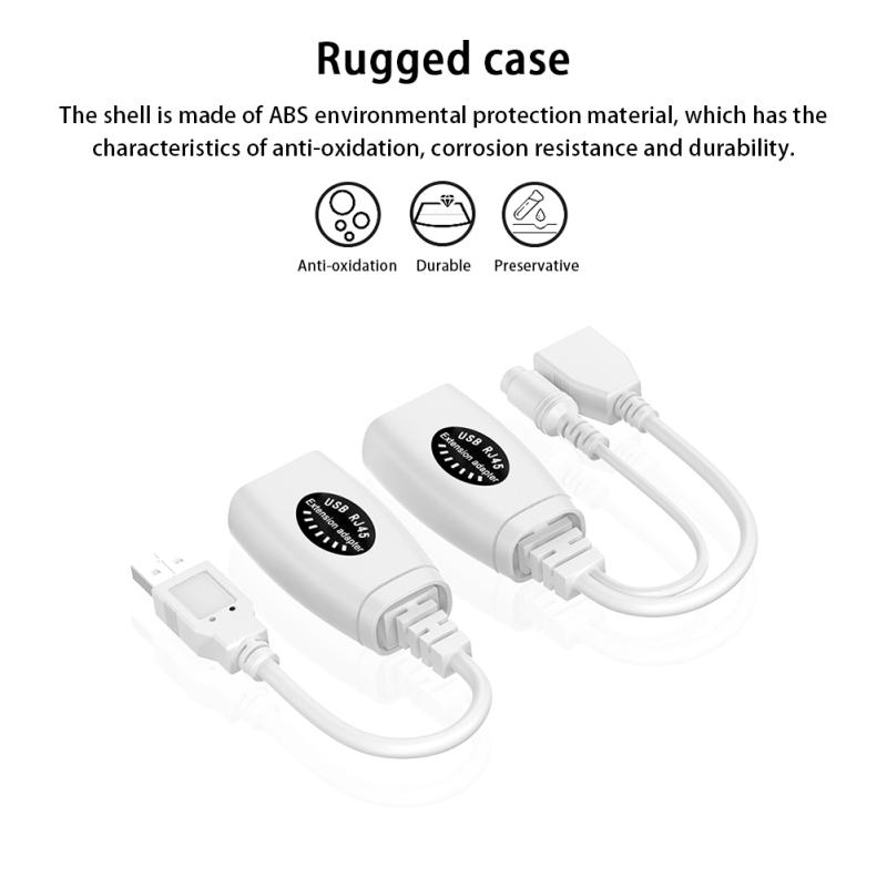 60m USB prodlužovací prodlužovací adaptér Dvoucestný přenosový signálový zesilovač USB Rj45 síťový kabel