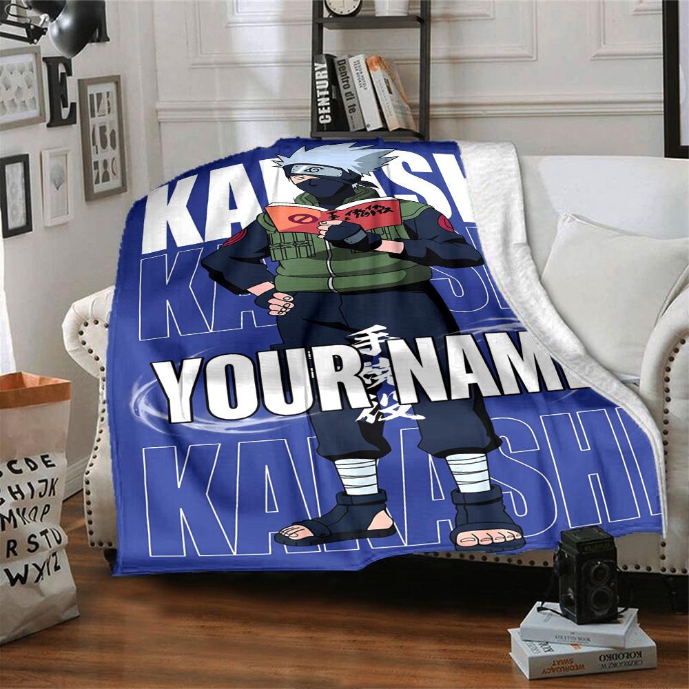 Naruto Character Customize Your Name Blanket Cozy Personalized Blanket Warmthful Decor Suitable for Bed Bedding Chair Office Ideal for All Seasons