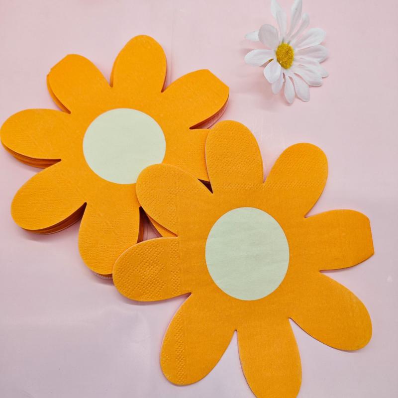 20Pcs/Set White Daisy Flower Paper Napkins Party Disposable Tissues Towel Baby Shower Wedding Decoration