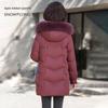 SNOWFLYING Women's Mid-Length Down Jacket with Fox Fur Collar
