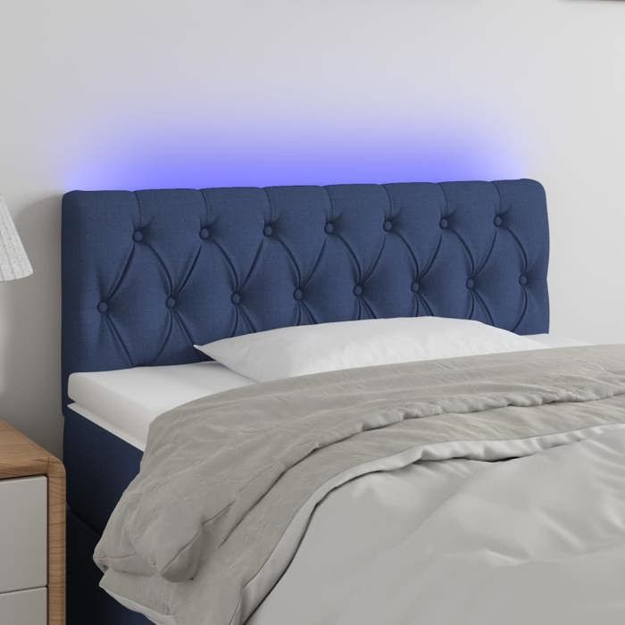 VidaXL LED Headboard Bedroom Furniture Single Bed Accessory Headboard Bed Frame Interior Blue 90x7x78/88 3121936
