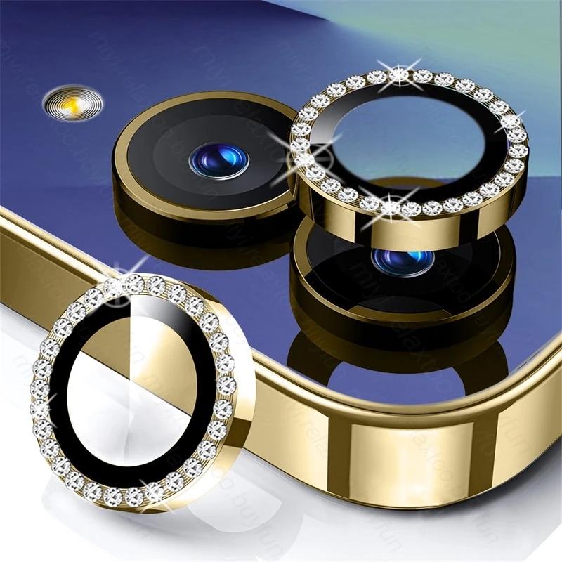 Custodia Protettiva per Fotocamera ad Anello Metallico con Diamanti di Lusso per Samsung Galaxy Z Flip 7 6 5G Vetro Temperato 9H Accessori per Obiettivo