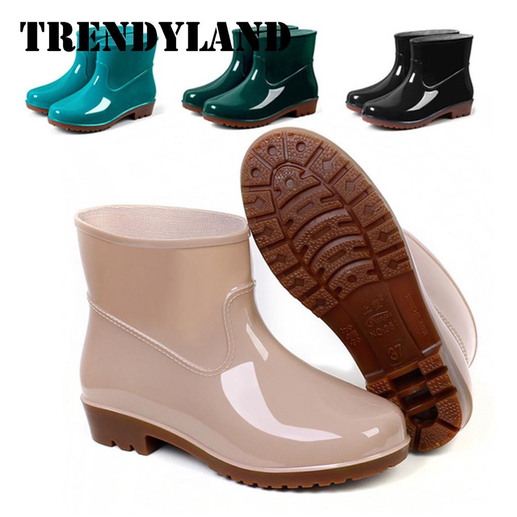 Satın alın Fashion Women's Rain Shoes Waterproof Antiskid LowHeeled