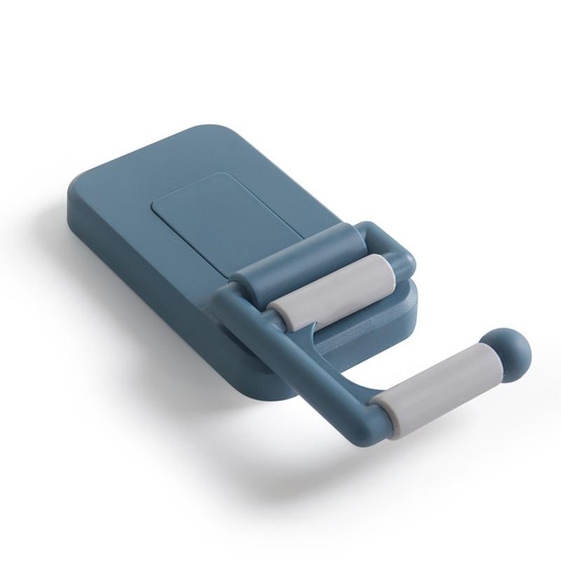 Wall-mounted No-hole Hook Mop Clip Multi-functional Folding White Storage Hook Seamless Mop and Broom