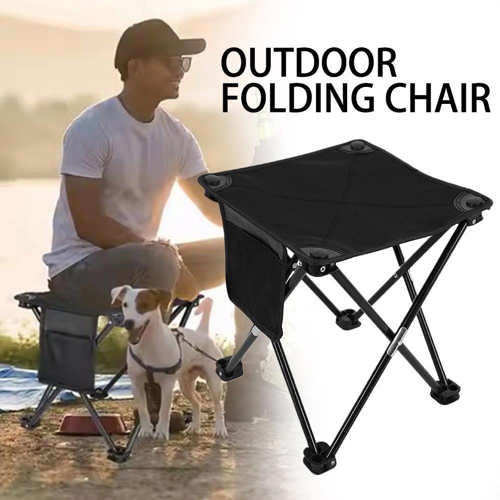 Outdoor Folding Chair With Carry Bag Portable Camping Lightable Folding Stool Fishing Durable Four Corner Small Maza