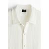 H M crocHet Look sHirt Regular Fit creaM