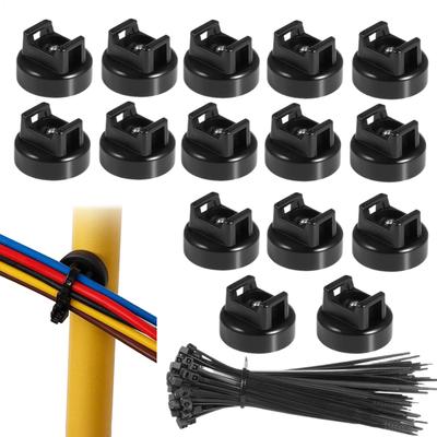 15pcs Magnetic Cable Zip Tie Mount Kit Charging Cord Organizer Multifunctional Cable Holder with Ties for Wall Work Organization