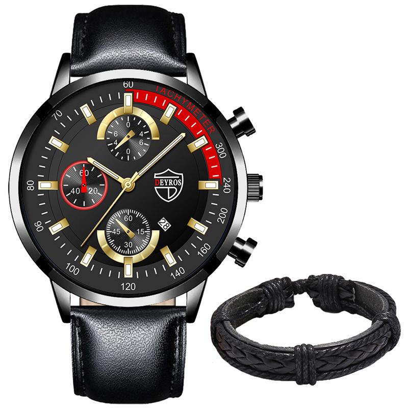 

Роскошные модные мужские часы мужские деловые кожаные кварцевые наручные часы мужские спортивные часы-браслет календарь дата часы