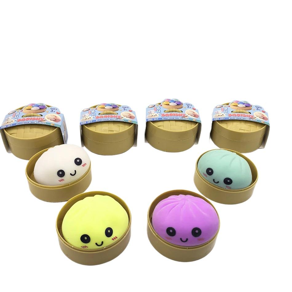 Colorful Simulated Dumpling Squishy Relaxing Antistress Enhance Happiness Reusable Rebound Squeeze Reliever Toys