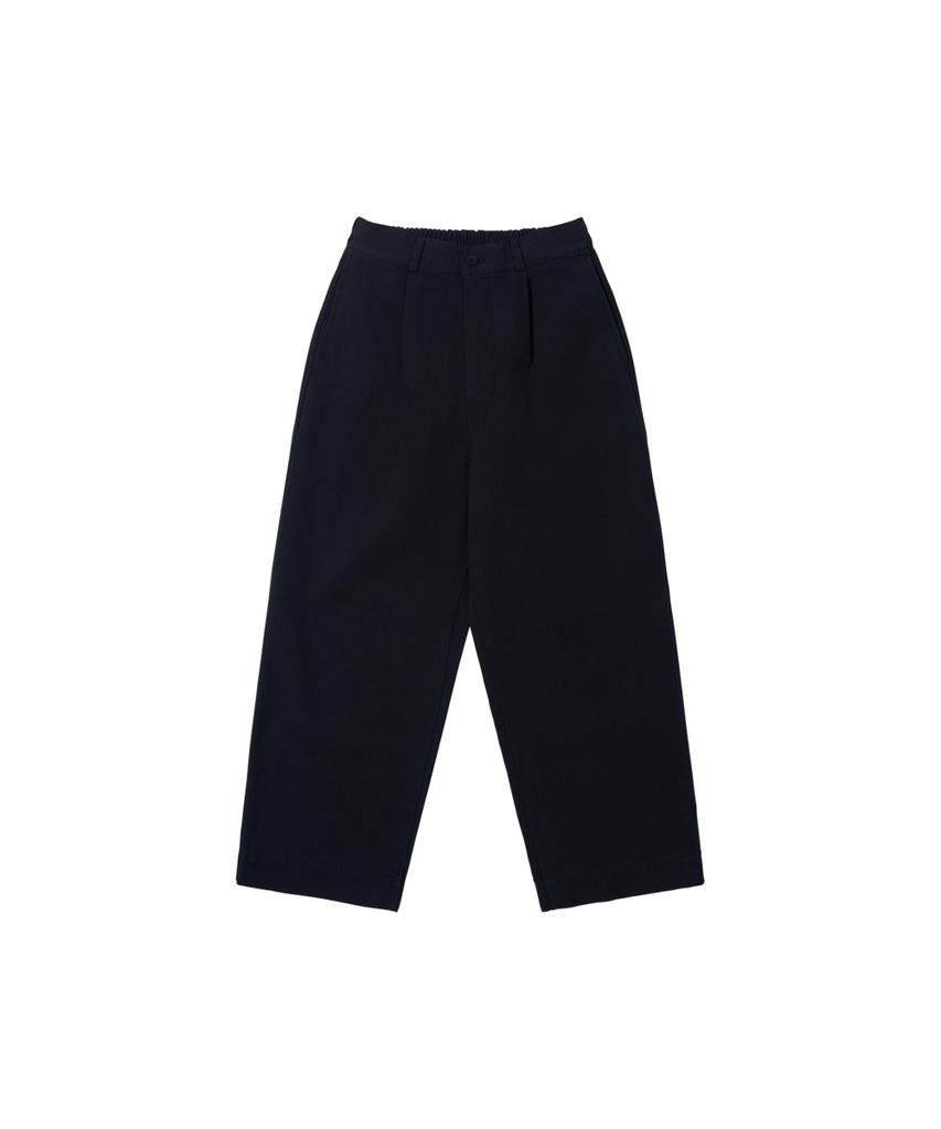 Kaepidijain One-Pleat Wide Oxford Pants (Black)