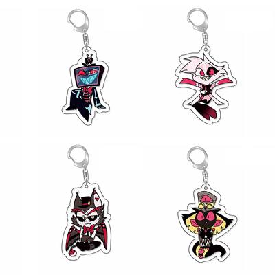Cartoon Anime Hazbin Hotel Acrylic Keychains Pendant For Women Men Creative Bag Decoration Accessories Jewelry Fans Gift