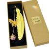 Chinese Style Dried Flower Bookmark with Feather, Metal Butterfly & Tassel - Ideal Teacher's Day Gift