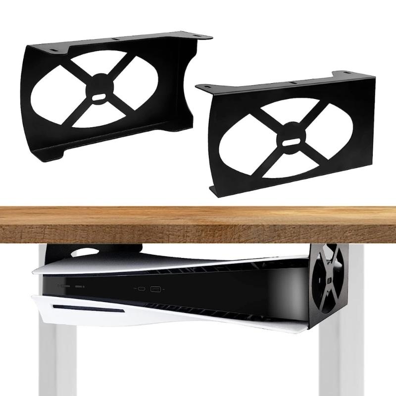 Game Console Under Desk Storage Rack for P5 Disc & Digital Edition Controller Organiser Bracket Holder Stand Accessory