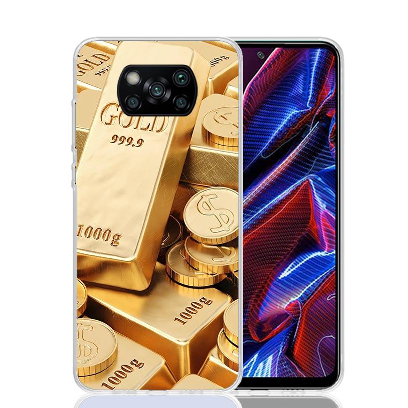 Fine Gold Pattern Printing Phone Case For Xiaomi Poco X7 X6 X5 Pro F7 Ultra Redmi 15C 15 13 13C 12 12C 10 10A 10C 9 9A 9C 9T Cov