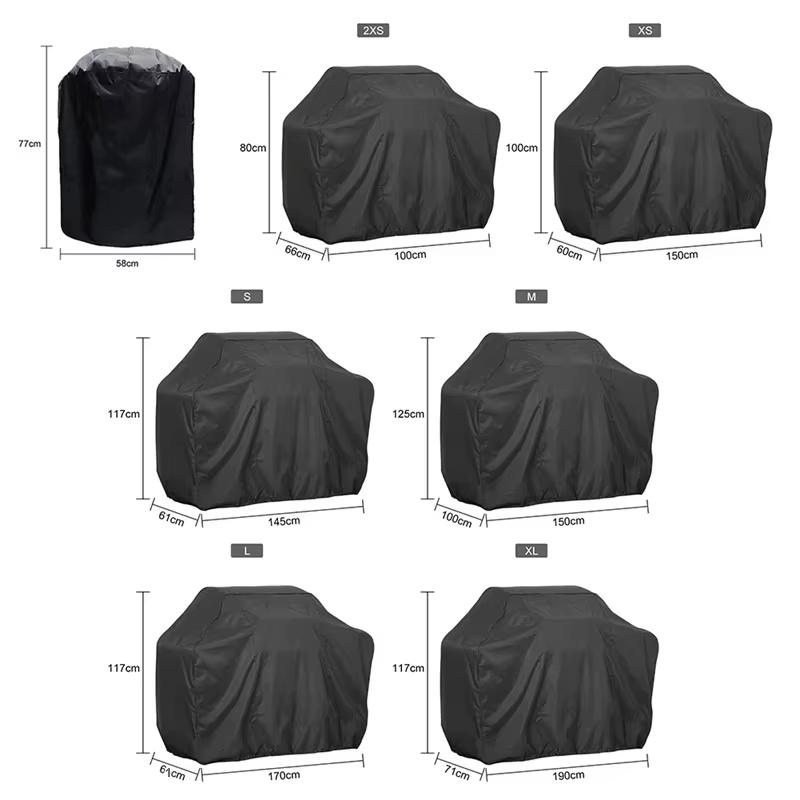 Grill Cover 57 Inch for Outdoor Grill Heavy Duty Waterproof Fade Resistant BBQ Cover with Straps for Weber Charbroil Gas BBQ Etc