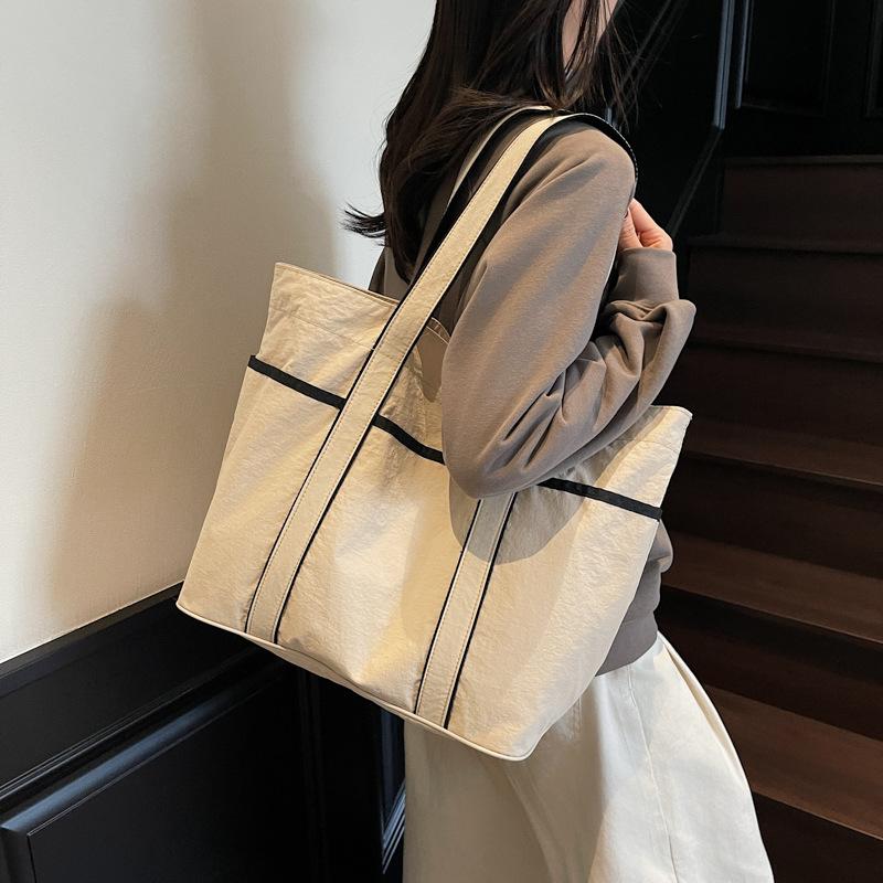 Canvas tote bag women's multi-pocket design large capacity women's handbag shoulder bag travel bag sports yoga bag
