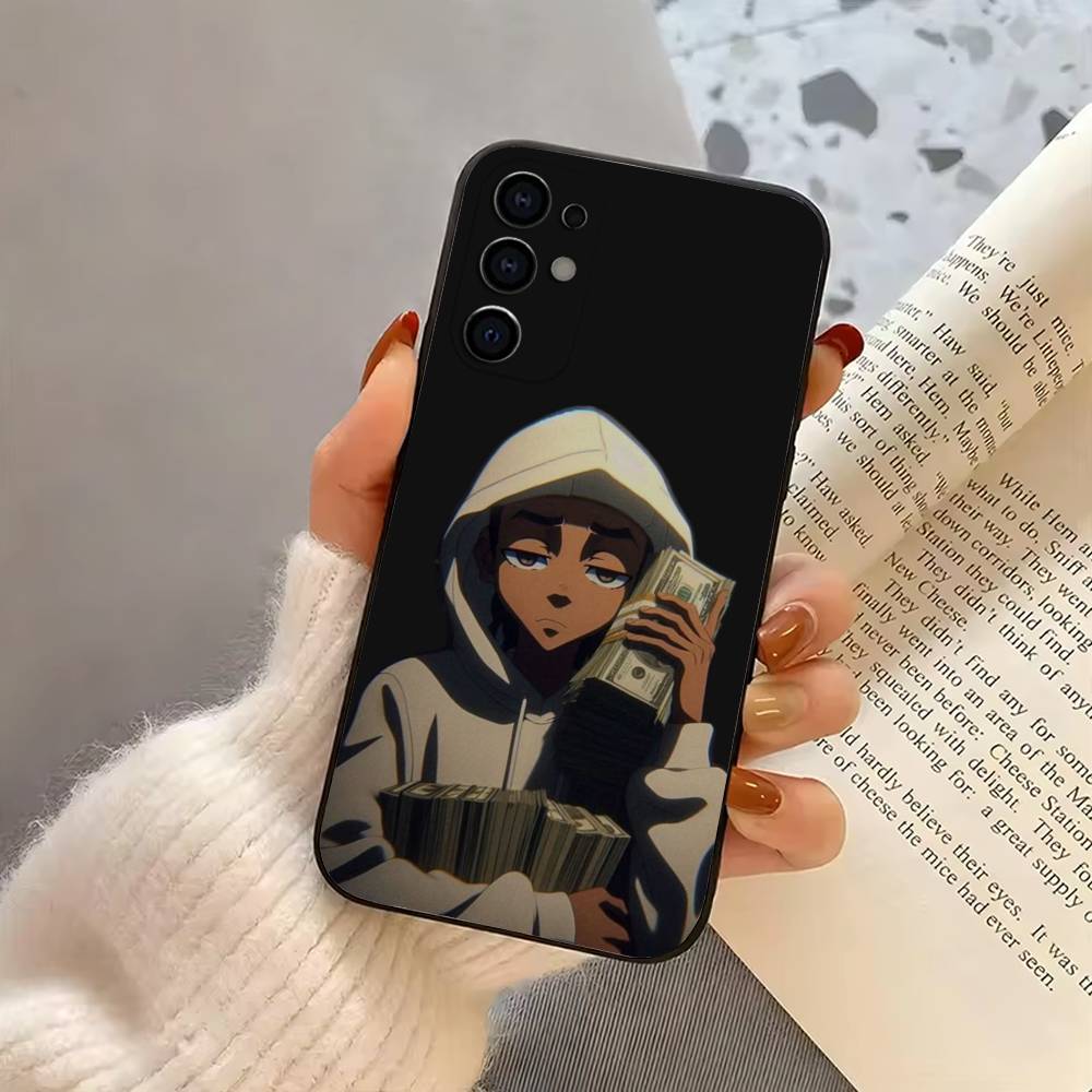 Cartoon Boys The B-Boondocks-es Phone Case For Samsung S25,S24,S21,S22,S23,S30,Ultra,S20,Plus,Fe,Soft Silicone Black Cover