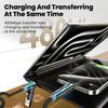 240W Coiled 4 In 1 Fast Charging Cable,USB A/C To USB C/L,Multi Functiona Retractable Cord for iPhone 17/16,Samsung Galaxy S25