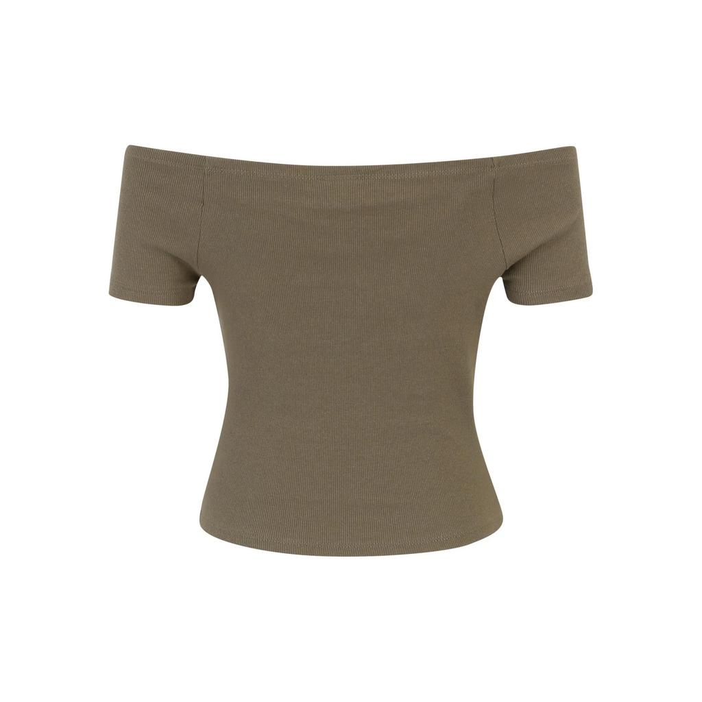Urban Classics Womens/Ladies Ribbed Off Shoulder T-Shirt (Pack of 2)