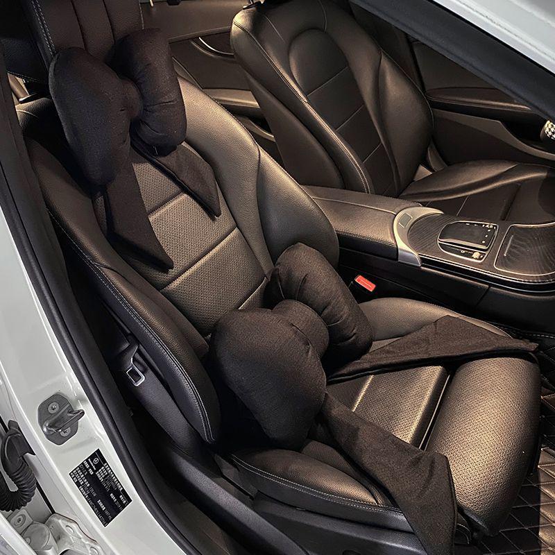 Car Headrest Bowknot Neck Support Pillow - Cervical Seat Cushion Pair