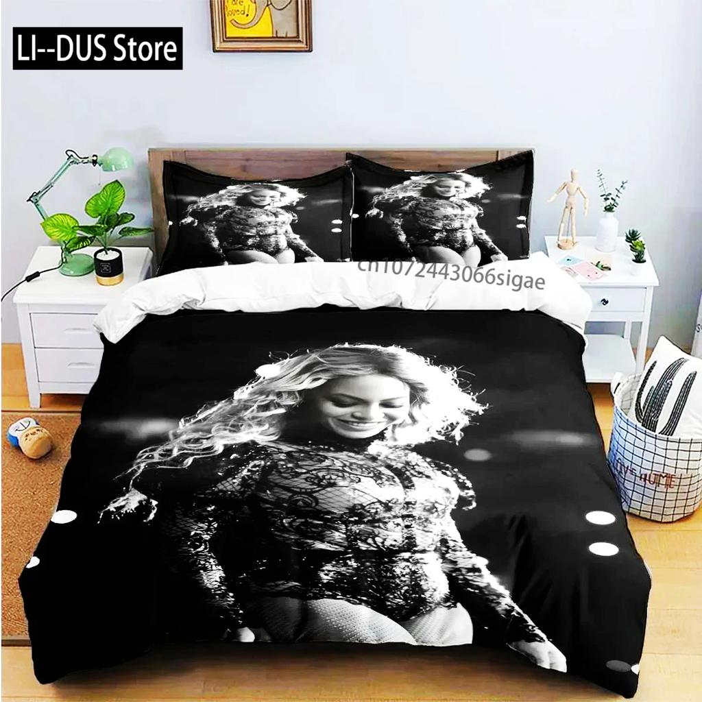 Pop Female Singer B-Beyonce Bedding Set Boys Girls Twin Queen King Size Duvet Cover Pillowcase Bed Boys Adult Home Textileextile