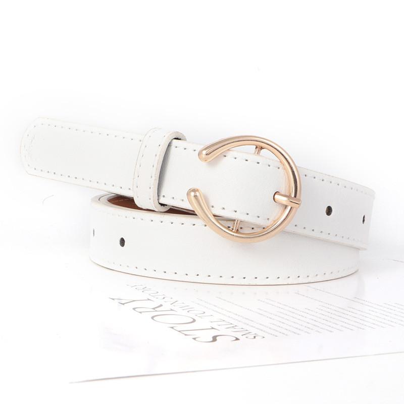 Black Leather Belt Women Premium Decorative Jeans Strap Metal Student Waistband