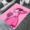 Tappeto Rosa Pantera per Soggiorno Camera da Letto Casa Decorazione Divano, Tappetino Antiscivolo per Giochi Bambini