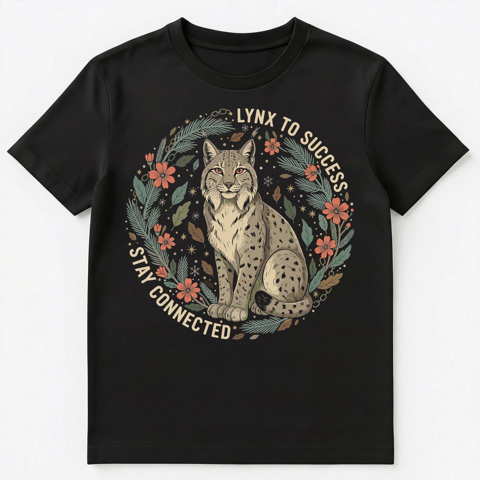 Lynx To Success Inspiring Motivational Art Unisex T-Shirt L