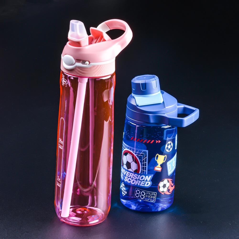 Tritan Large Capacity Portable Sports Water Bottle with Straw - Stylish Plastic Cup for Adults.