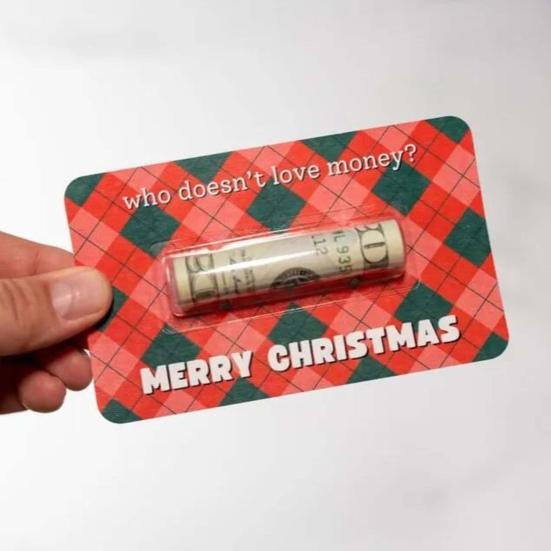 Bruh Money Holder Christmas Tree Hanging Cash Holder Card Decoration Ornament Festival Party Holiday
