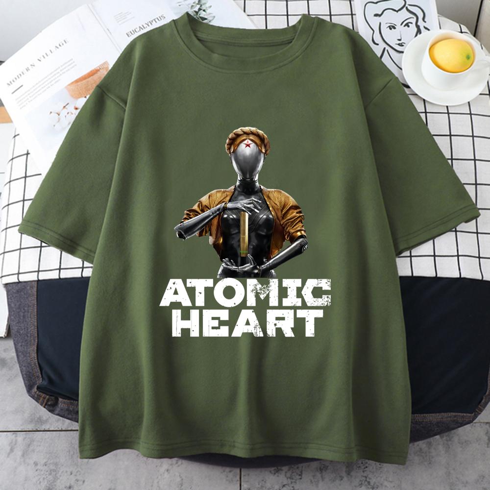 Atomic Heart USSR Game Twins Robot O Neck T Shirts Unisex Cotton High Quality EU Size Tshirt Unisex Streetwear Tshirt Male