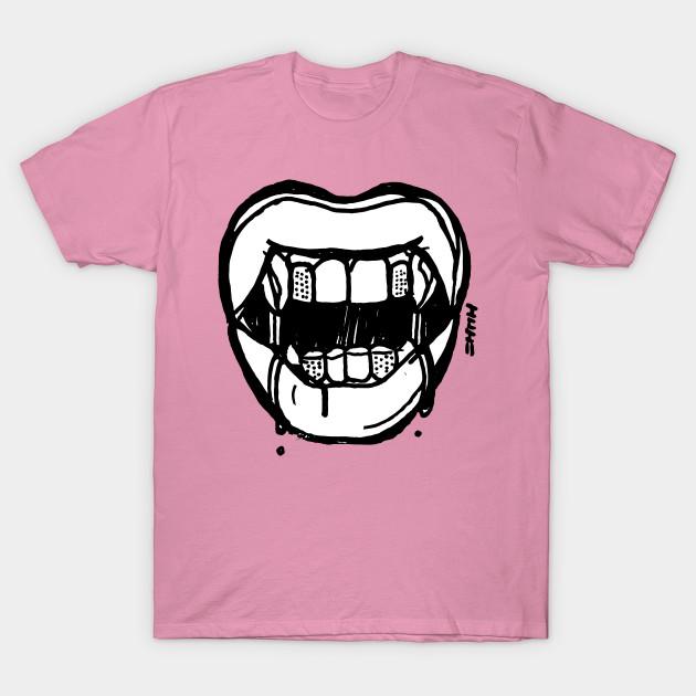 T Shirt Women Blood Flowing Lips For Tpinktober Tpinktober Harajuku Print Kawaii Tshirt Summer Short Sleeve Female T-Shirt Top Tee