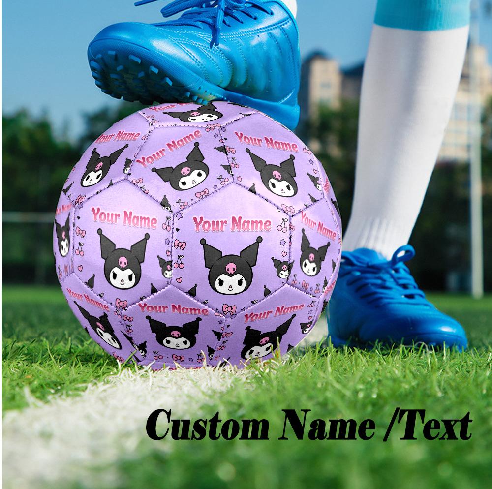 Custom Text Size 5 Soccer Ball, Standard Match Football For OutdoorKuromi