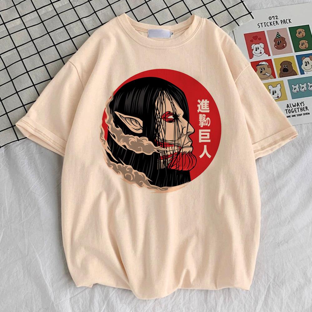

Shingeki No Kyojin top tees girl hip hop Classic Gothic 80s harajuku tshirt Trendy Women Pop Culture Digital aesthetic Gothic S