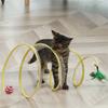 Folded Cat Tunnel Toy Interactive Funny Collapsible S Type Cat Tunnel with Feather for Pet Cat
