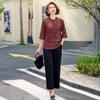Elegant Summer Chiffon Top & Wide-Leg Pants Set for Moms and Seniors