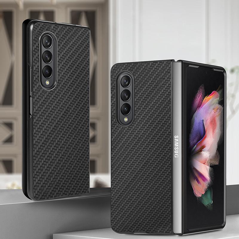 Tenký zadní kryt se vzorem uhlíkových vláken Tvrdý PC nárazník Nárazuvzdorné pouzdro Pro Samsung Galaxy Z Fold 4 3 2 Fold 2 3 Fold 4 5g Fundas
