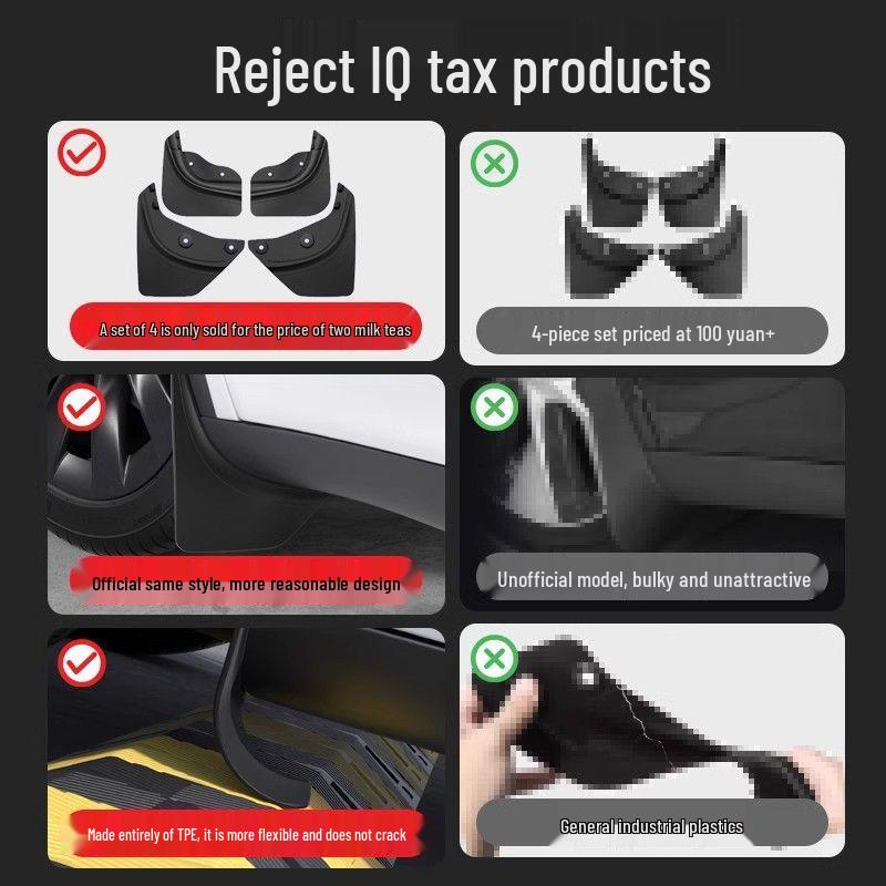 Model Y3 Schmutzfänger: Ohne Bohren Skin, Außenzubehör für Model Y