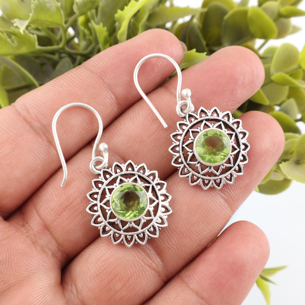 Peridot Gemstone Jewelry, 925 Solid Sterling Silver Jewelry, Beautiful Handmade Peridot Earring, Women Earring For Gift