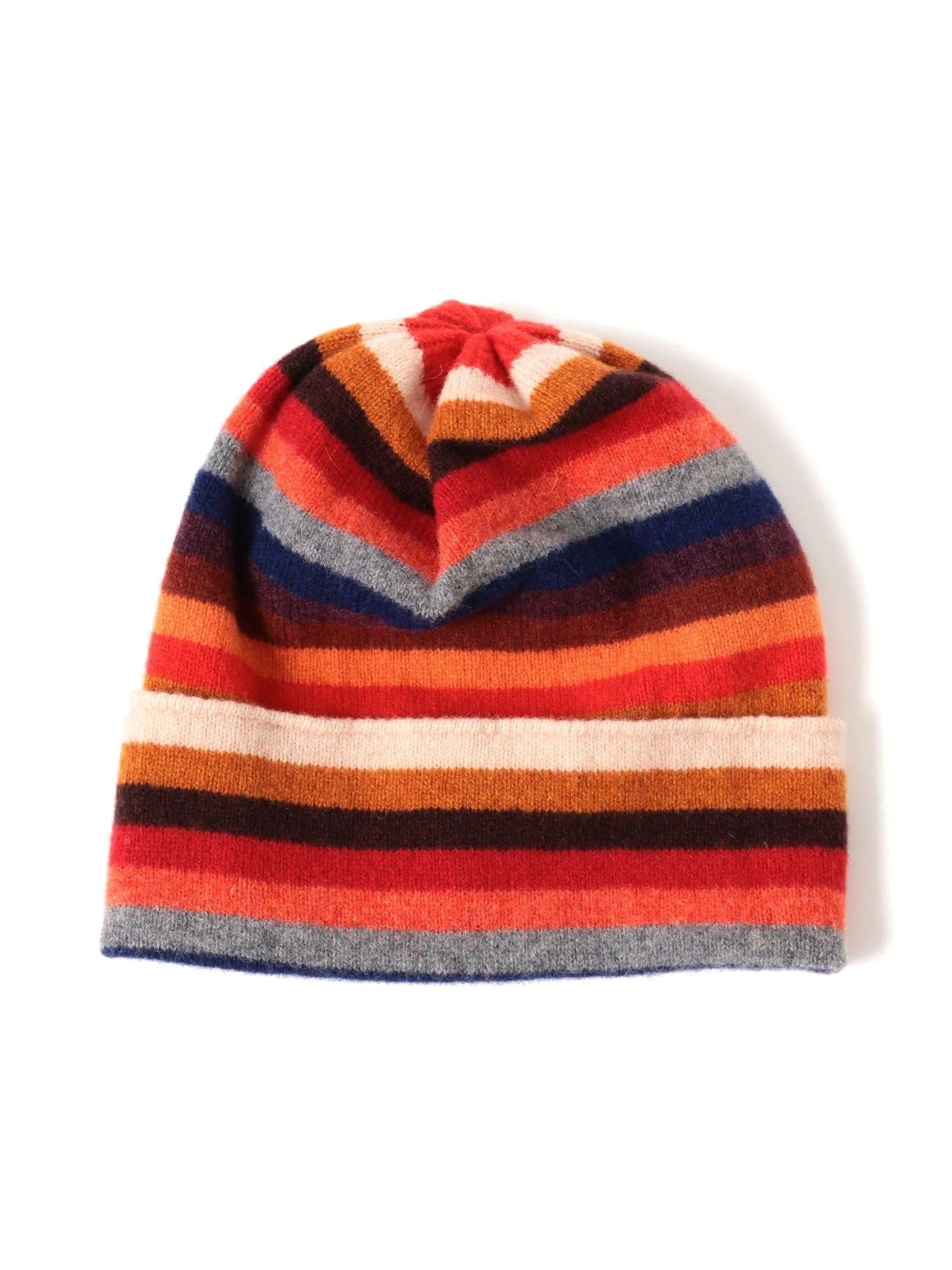

Beams Boy: Special Order ROBERT MACKIE Multi-Border Knit Cap, Women s, Red, One Size