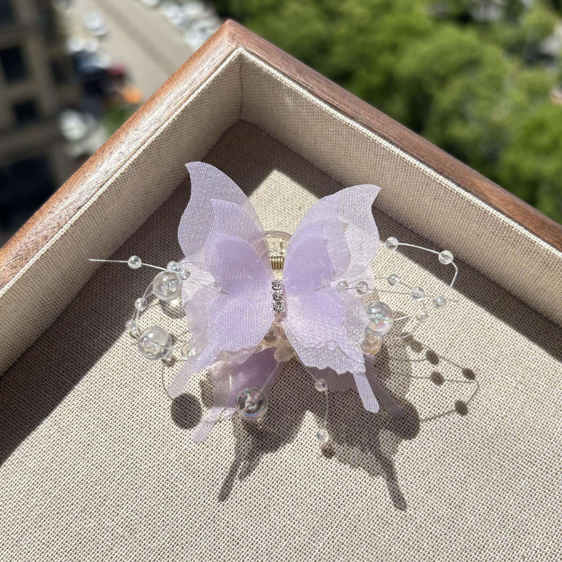 

Butterfly Hair Claw Clip - Sweet and Elegant Hair Accessory for Girls Perfect for Home Use, High-Quality Updo Claw Hairpin 2pcs фиолетовый