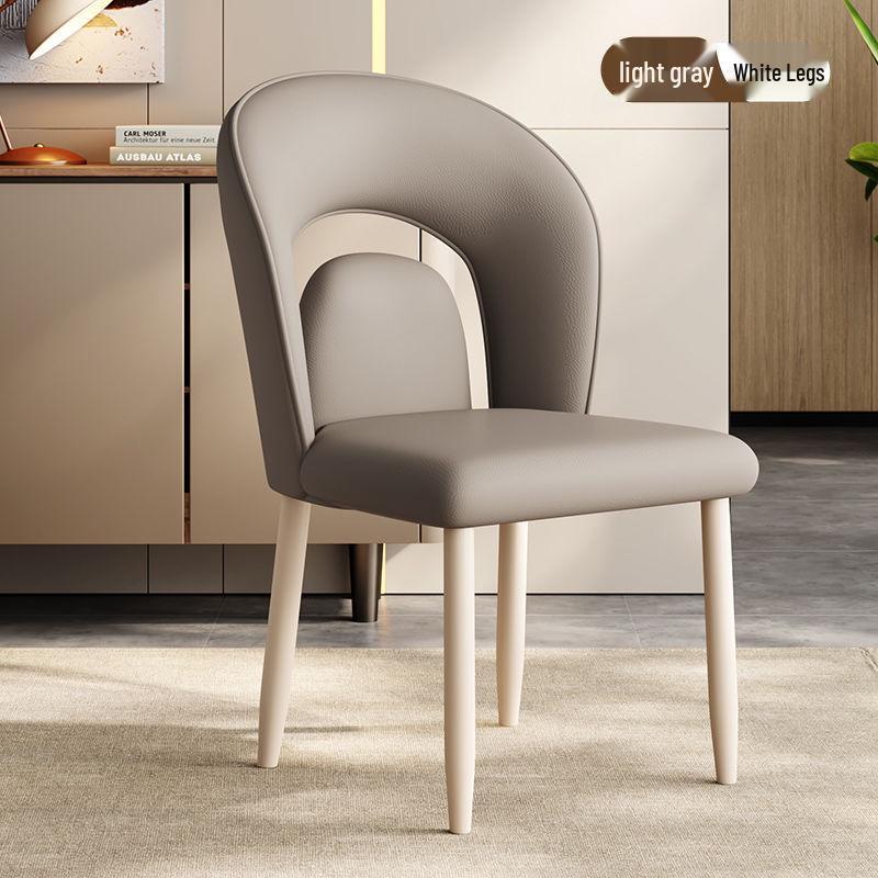 Italian Modern Minimalist Dining Chair, Light Luxury Casual for Dining Table, Hotel, or Mahjong with Backrest.