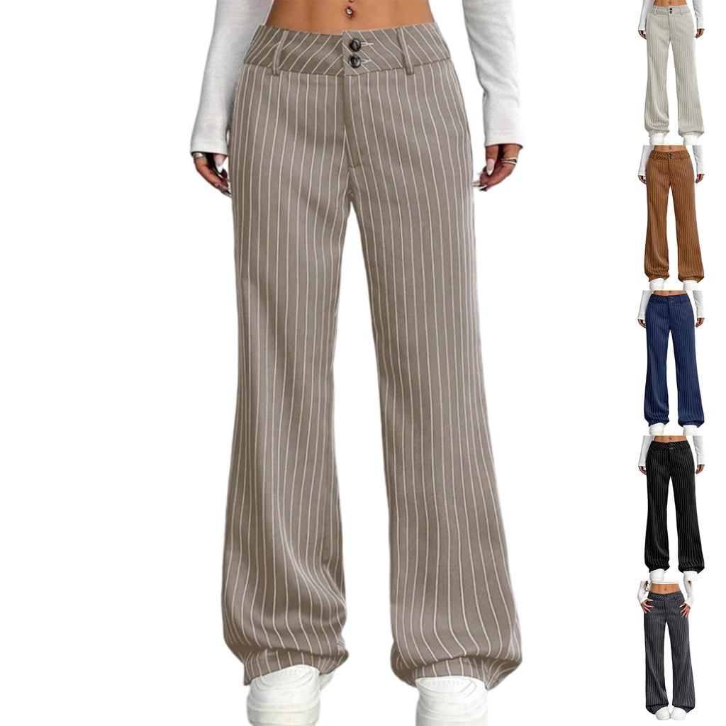 Women's Loose Casual Fashion Slim Fit Striped Wide Leg Pants